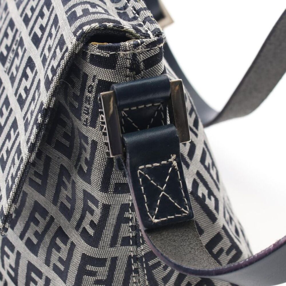 Fendi Zucchino Canvas Leather Shoulder Bag - Picture 9 of 9